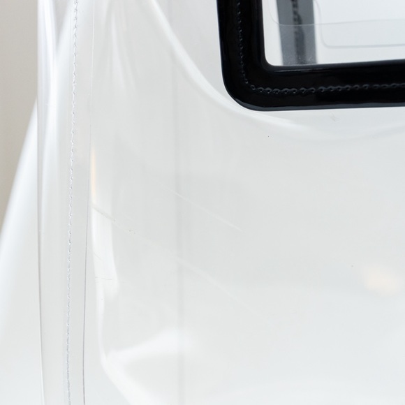 Staud Shirley Transparent Vinyl Tote Bag with Multi Colored Beaded Pouch - Picture 9 of 15